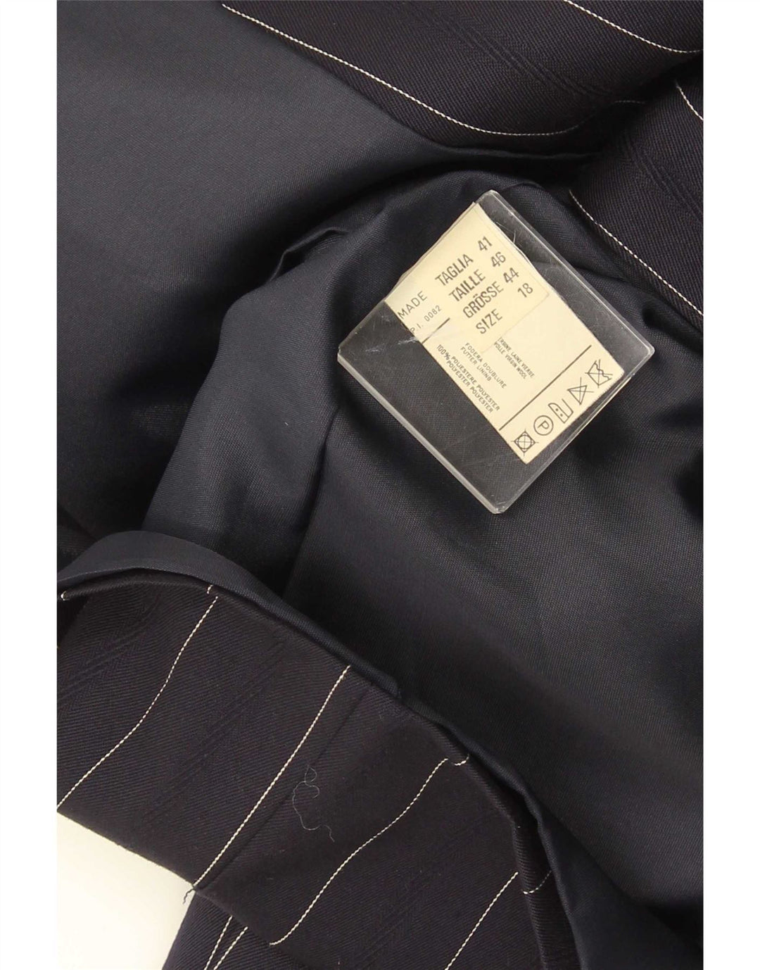ELENA MIRO Chaqueta Blazer de 2 Botones para Mujer UK 18 XL Lana a Rayas Azul Marino