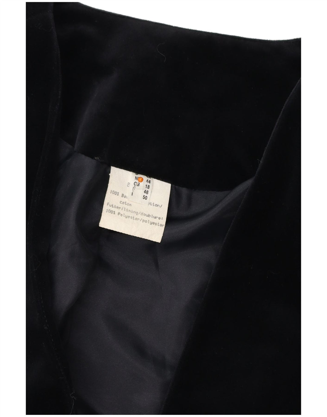 VINTAGE Chaqueta Blazer de Terciopelo de 3 Botones para Mujer Reino Unido 18 XL Algodón Negro