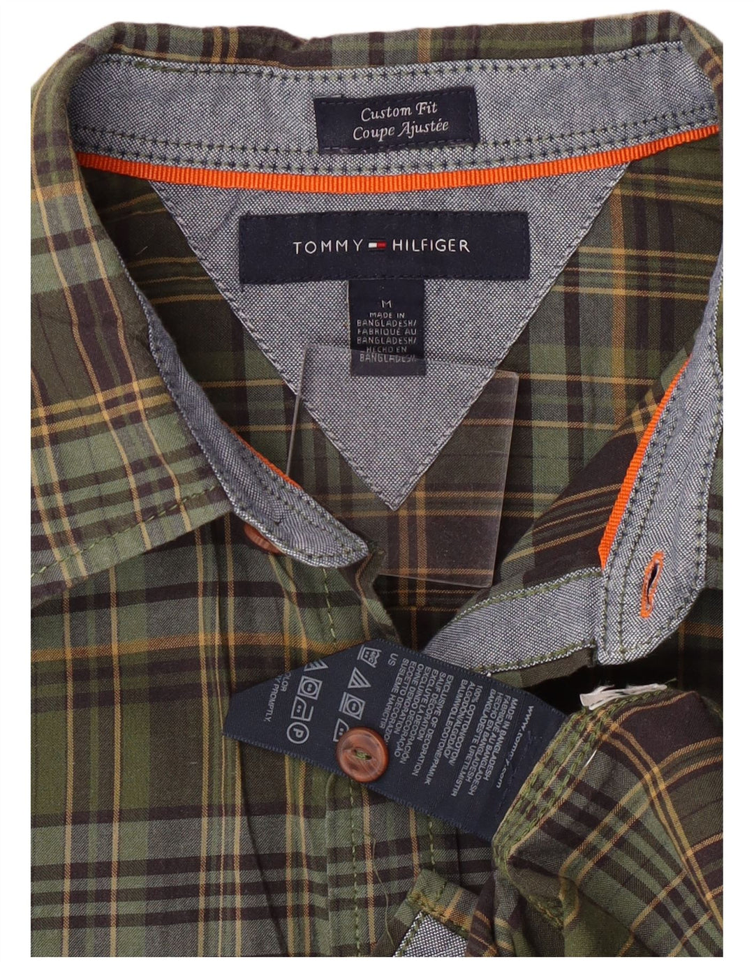 Tommy Hilfiger Camisa De Franela Custom Fit De Algodón A Cuadros Verde Medio | Hombre