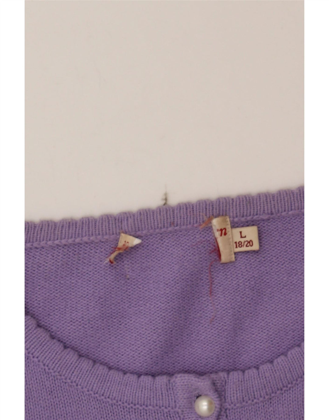 VINTAGE Womens Cardigan Sweater UK 16 Large Purple Floral Acrylic Vintage Vintage and Second-Hand Vintage from Messina Hembry 