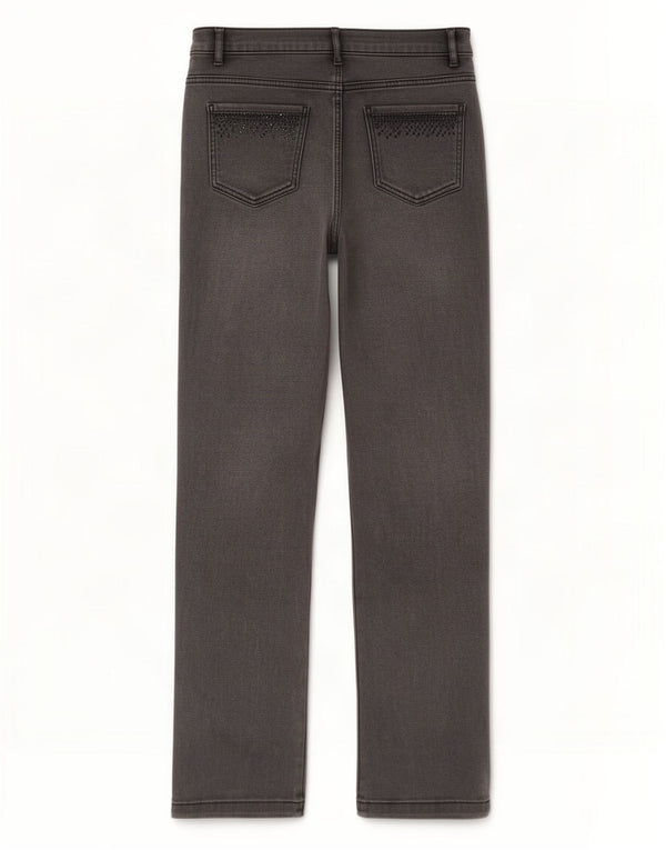 Marks & Spencer Vaqueros rectos para mujer UK 12 Medium W30 L29 Algodón gris