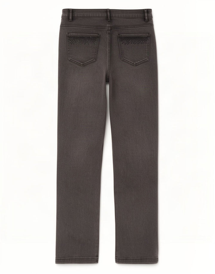 Marks & Spencer Vaqueros rectos para mujer UK 12 Medium W30 L29 Algodón gris