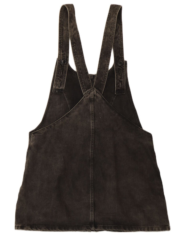 Zara Mujer Trafaluc Mini Vestido Peto Denim UK 40 Mediano Algodón Negro