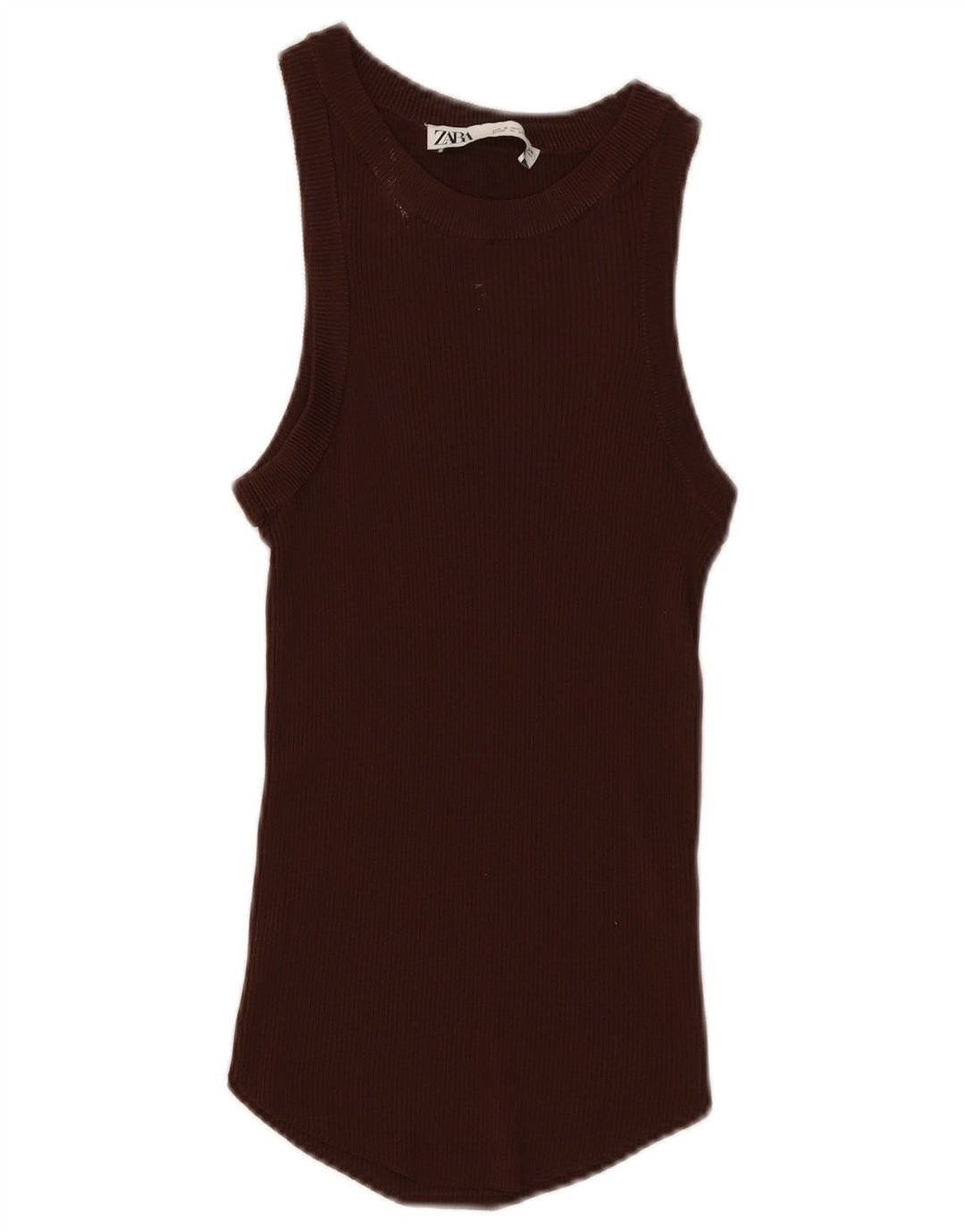 Zara Mujer Chaleco Top UK 8 Small Marrón Viscosa