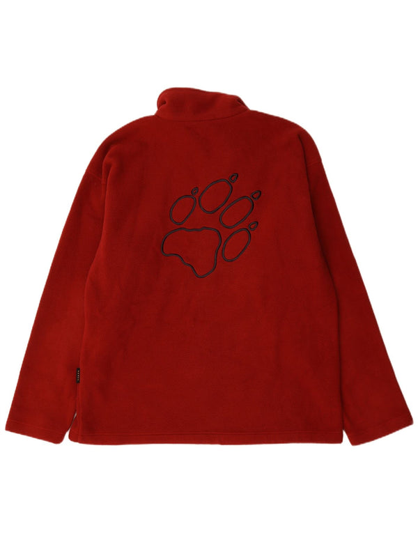 Jack Wolfskin Jersey de forro polar con cuello y cremallera para hombre UK 44/46 XL Borgoña