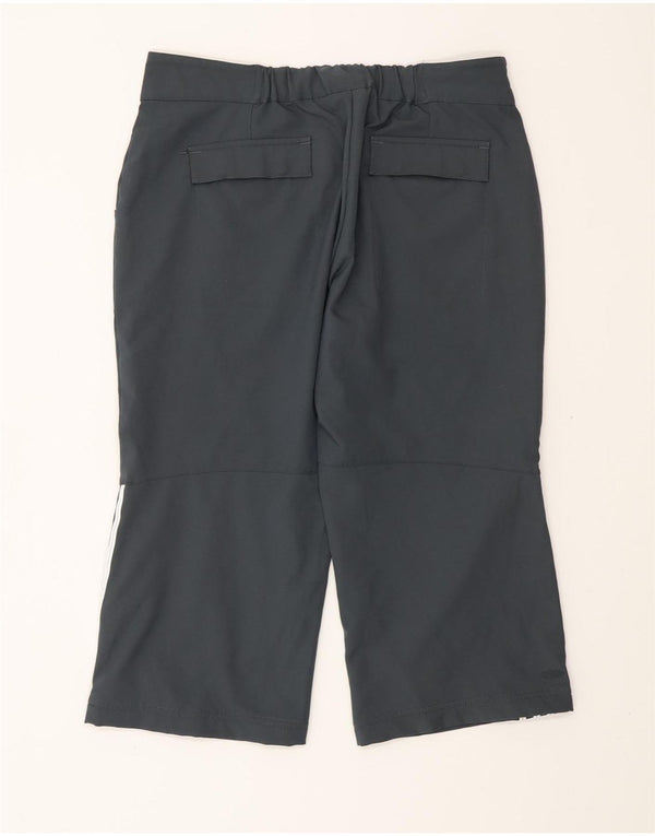 ADIDAS Pantalones capri rectos para mujer UK 10 Small W30 L19 Poliéster gris