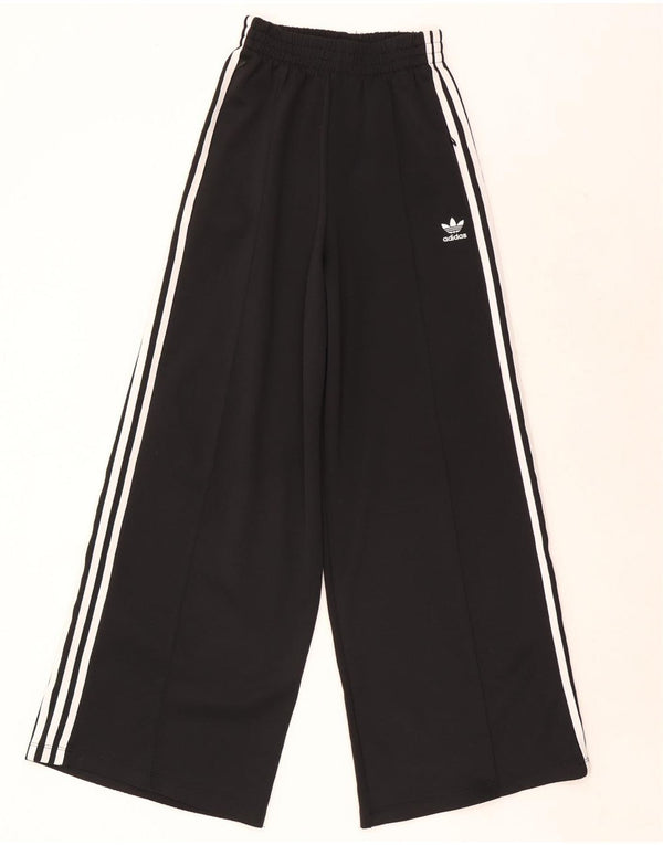 Adidas Pantalones de chándal de pierna ancha para mujer UK 6 XS Poliéster negro