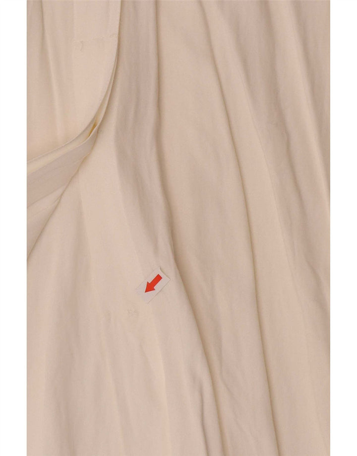 Benetton Blusa Camisera Extragrande IT 44 Mediana Viscosa Blanco Roto