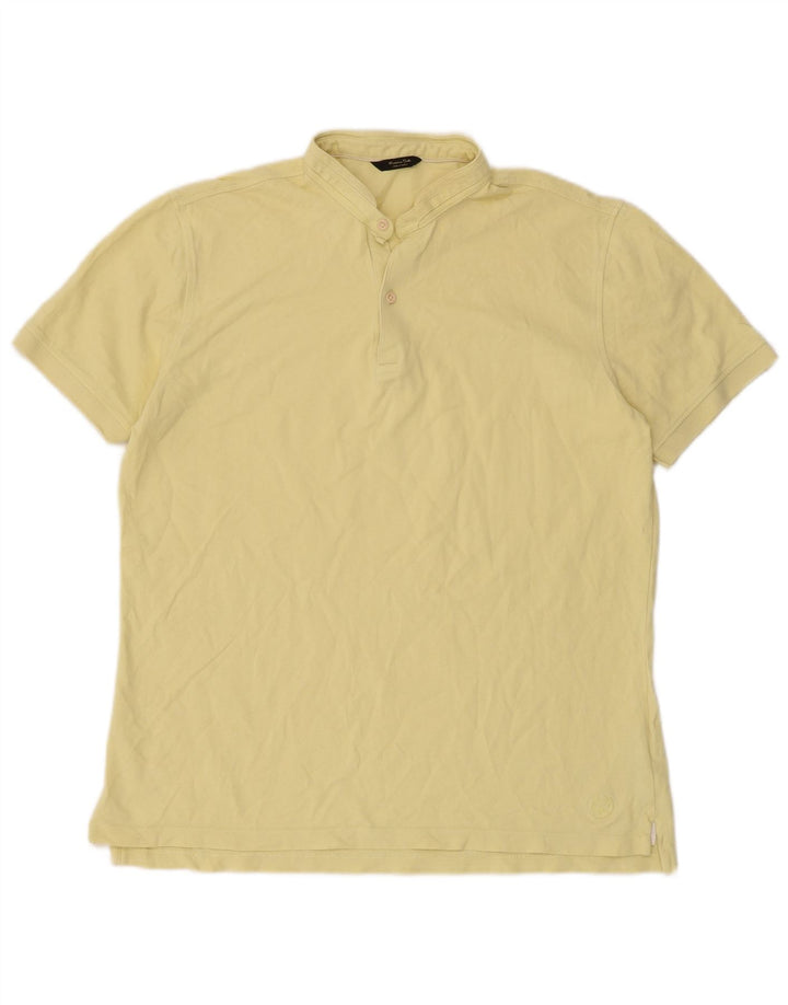 MASSIMO DUTTI Polo Hombre Grande Amarillo Algodón