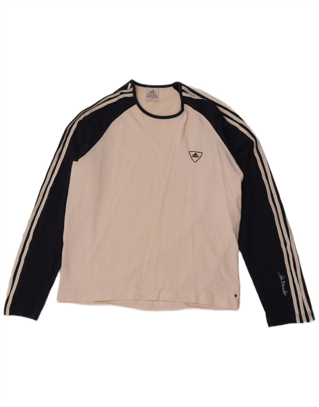 Adidas Hombre Top Manga Larga XL Blanco Colorblock Algodón