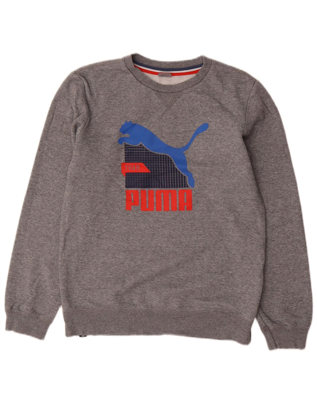 PUMA Sudadera con gráfico para niños 13-14 años Gris