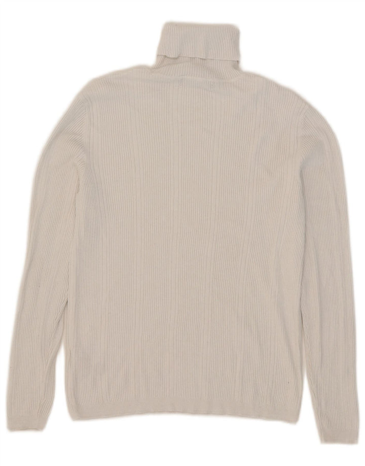 Marks & Spencer Suéter tipo jersey con cuello vuelto para mujer UK 40 Viscosa blanca mediana