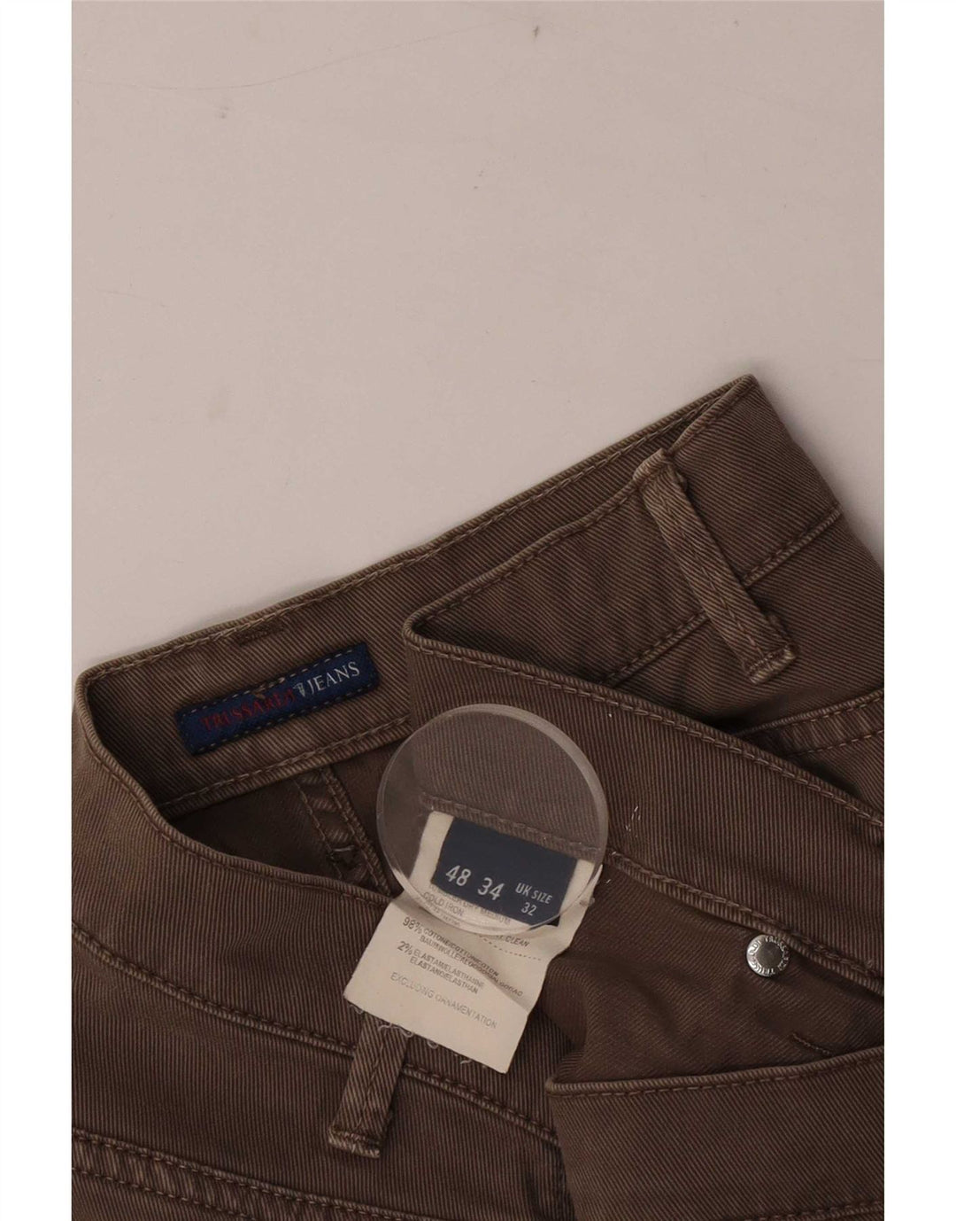Vaqueros Trussardi Hombre Rectos W32 L33 Marrón Algodón