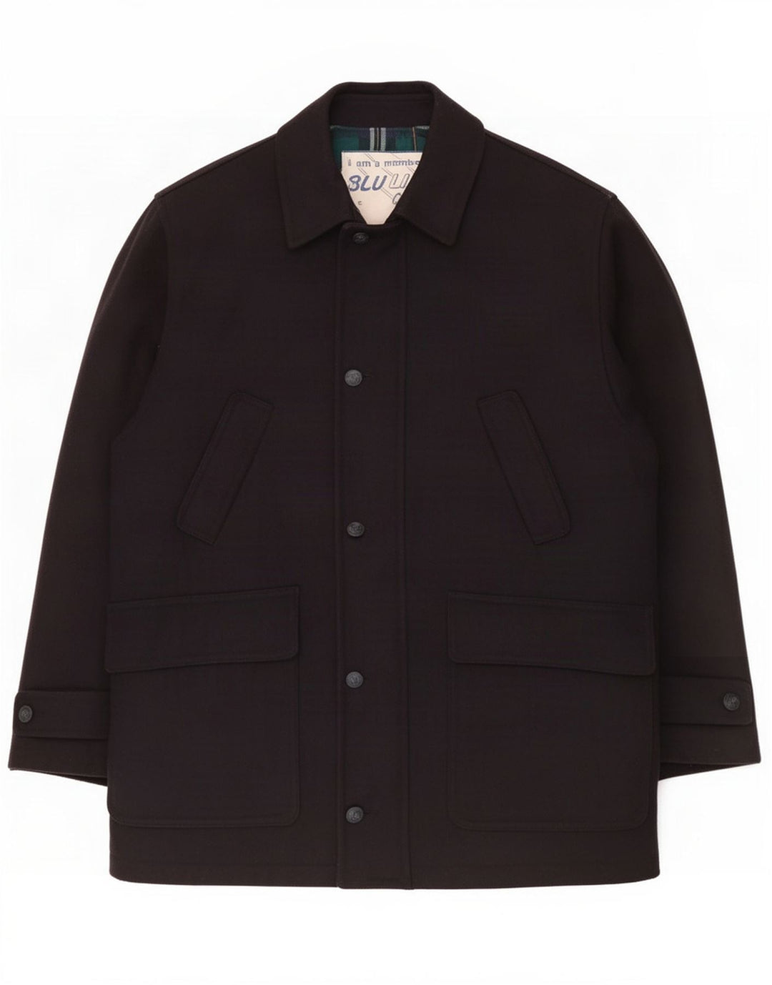 Vintage hombres chaqueta utilitaria Reino Unido 42 XL negro