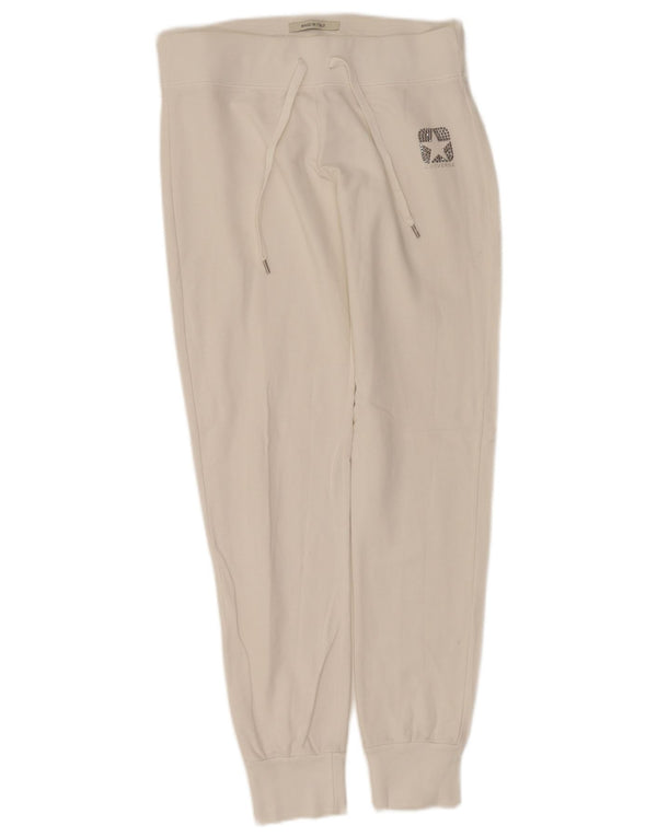 Converse Pantalones de chándal para mujer Joggers UK 10 Small White Cotton