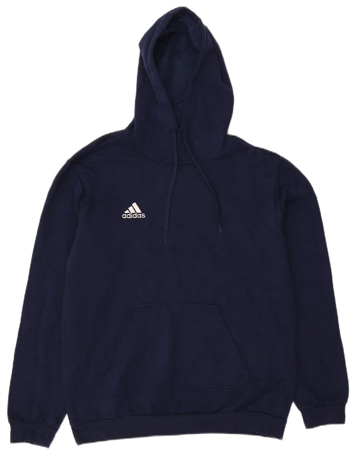 Adidas Hombre Sudadera Con Capucha Jumper Medium Azul Marino Algodón