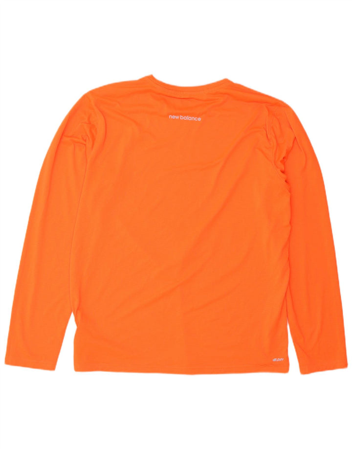 New Balance Hombres Top Manga Larga Grande Naranja Poliéster