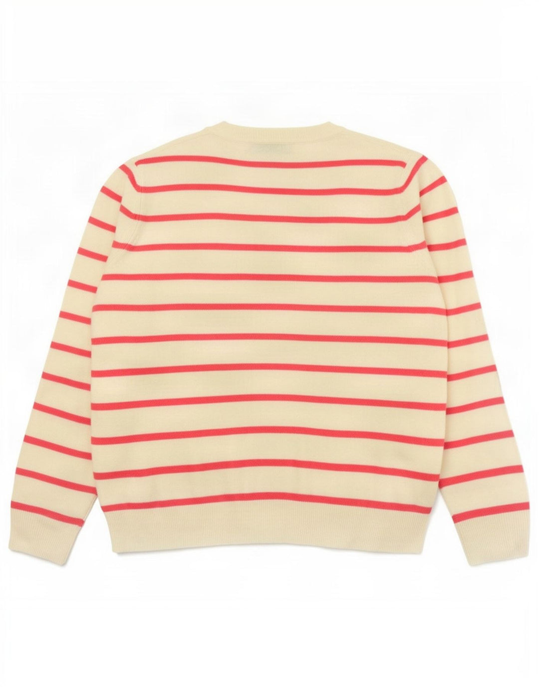 Marks & Spencer Suéter con Cuello en V para Mujer UK 44 Mediano Rosa Rayas
