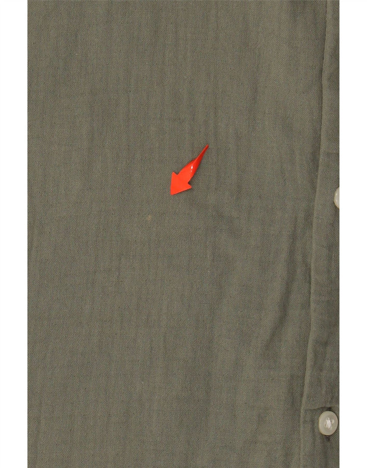 JACK & JONES Camisa de manga corta para hombre Large Khaki Cotton