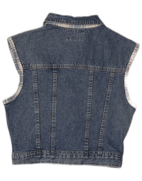 Chaleco vaquero corto para mujer Squaw UK 12 Algodón azul medio