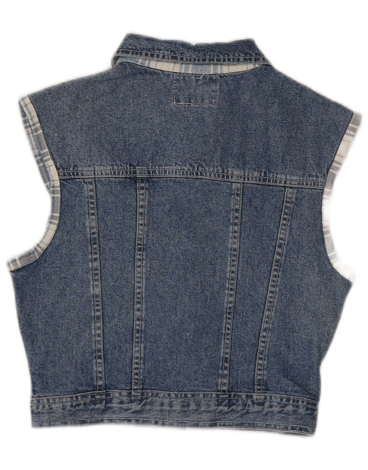 Chaleco vaquero corto para mujer Squaw UK 12 Algodón azul medio