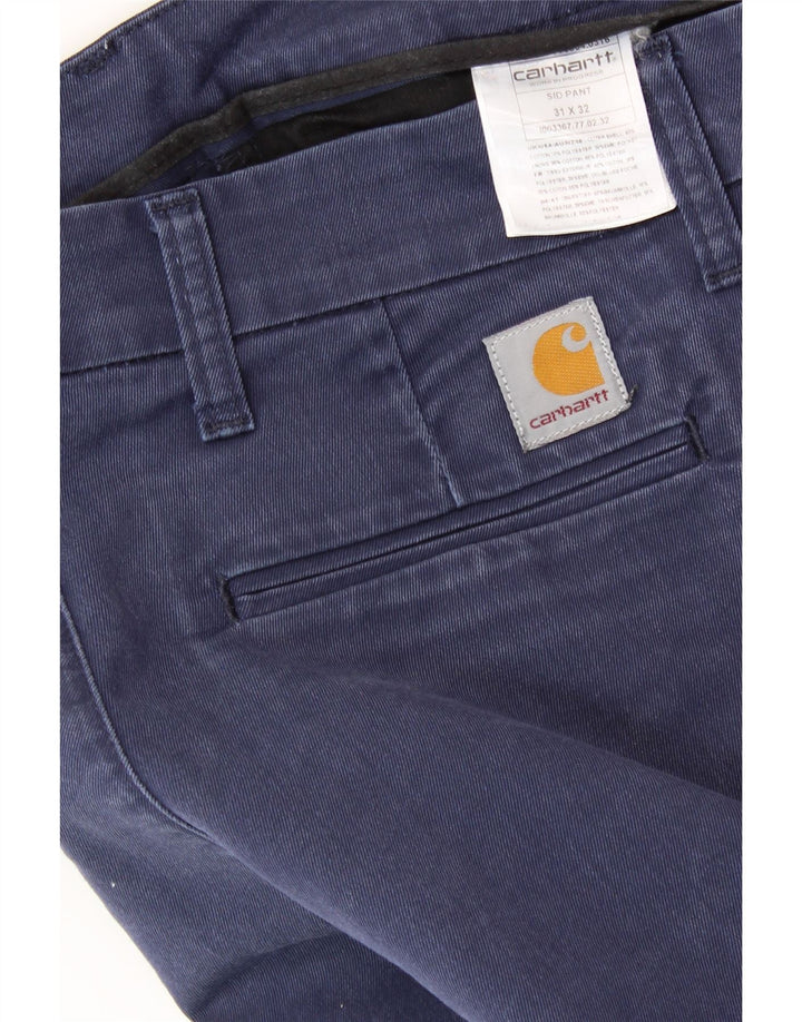 CARHARTT Pantalones chinos rectos Sid para mujer W31 L26 Algodón azul marino