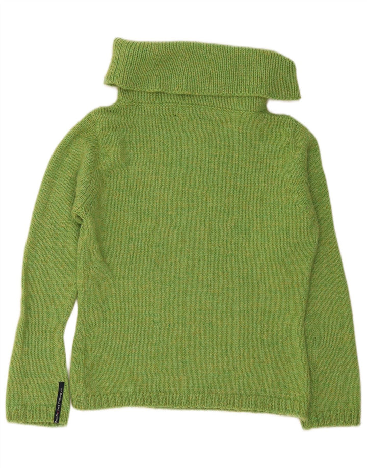 Ness - Jersey con cuello vuelto para mujer, talla 40, talla grande, lana verde