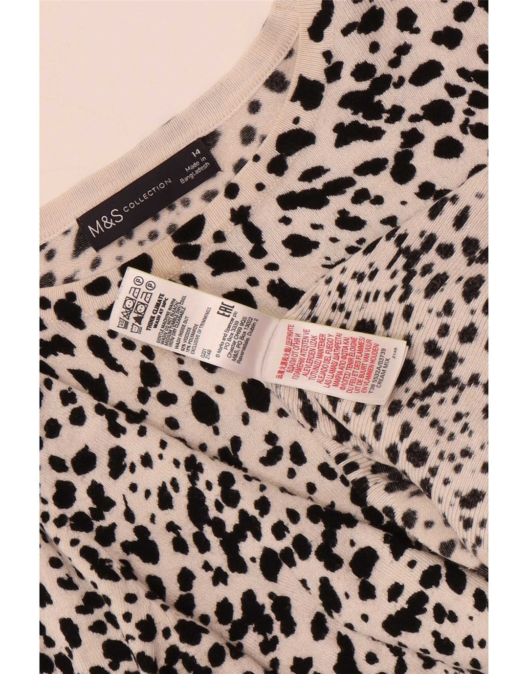 Marks & Spencer suéter con cuello barco para mujer, talla 44, color beige medio