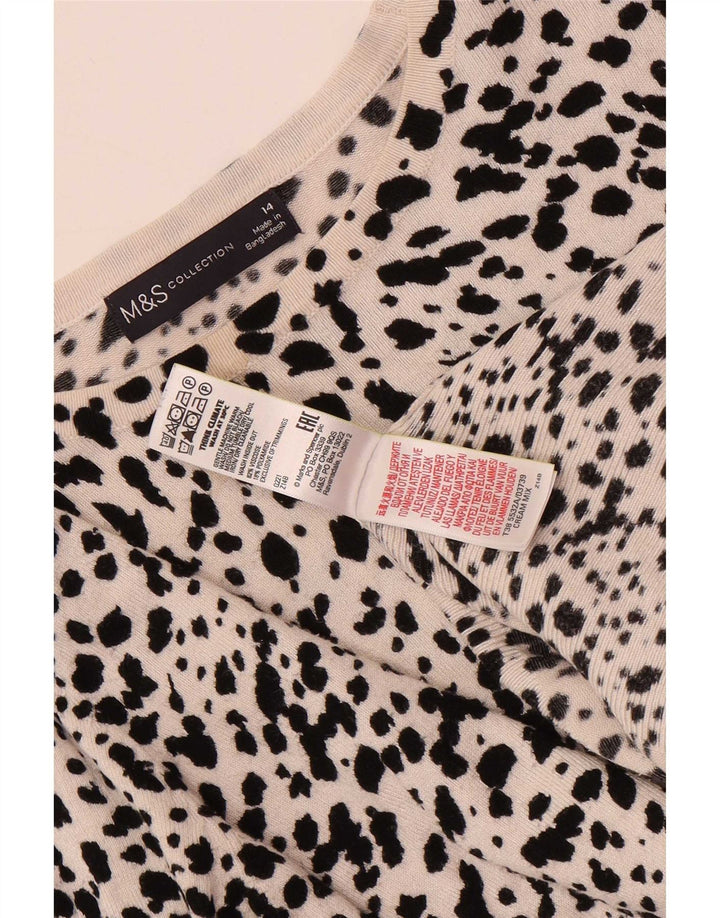 Marks & Spencer suéter con cuello barco para mujer, talla 44, color beige medio