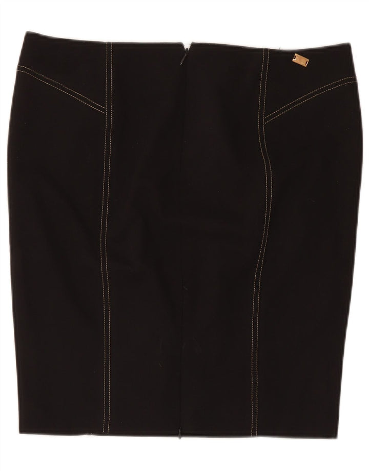 Roccobarocco Falda lápiz para mujer IT 46 Grande W34 Poliéster negro