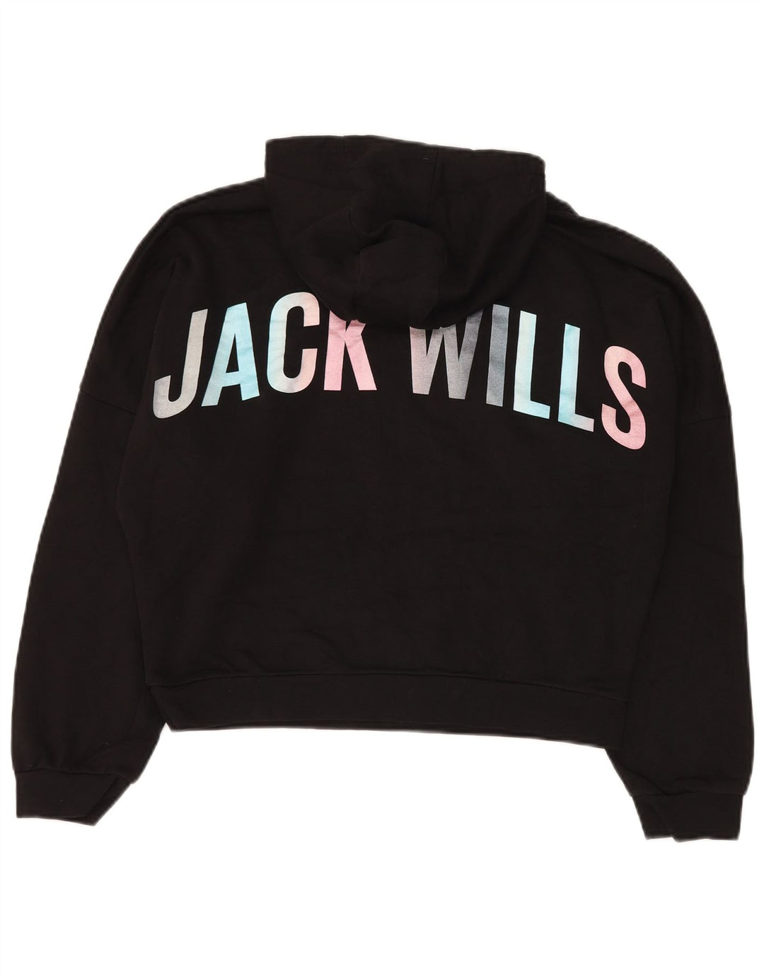 JACK WILLS Jersey con capucha y estampado corto extragrande para niña 14-15 años Negro