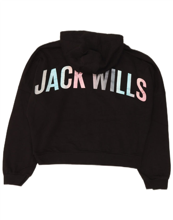 JACK WILLS Jersey con capucha y estampado corto extragrande para niña 14-15 años Negro