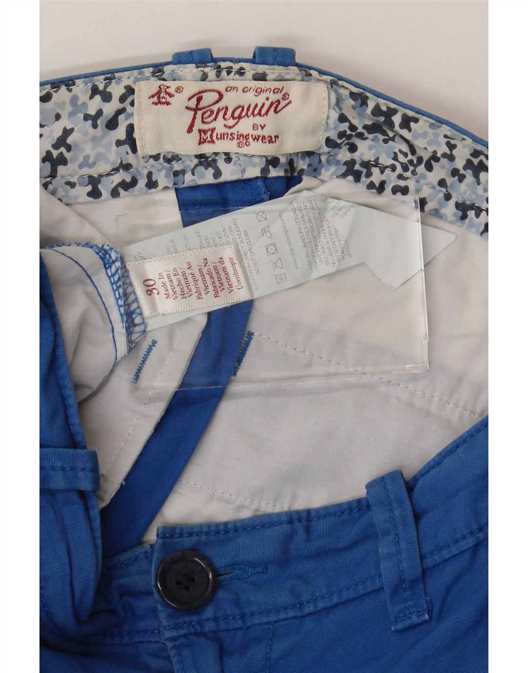 Shorts chinos Penguin para hombre W30 Algodón azul medio