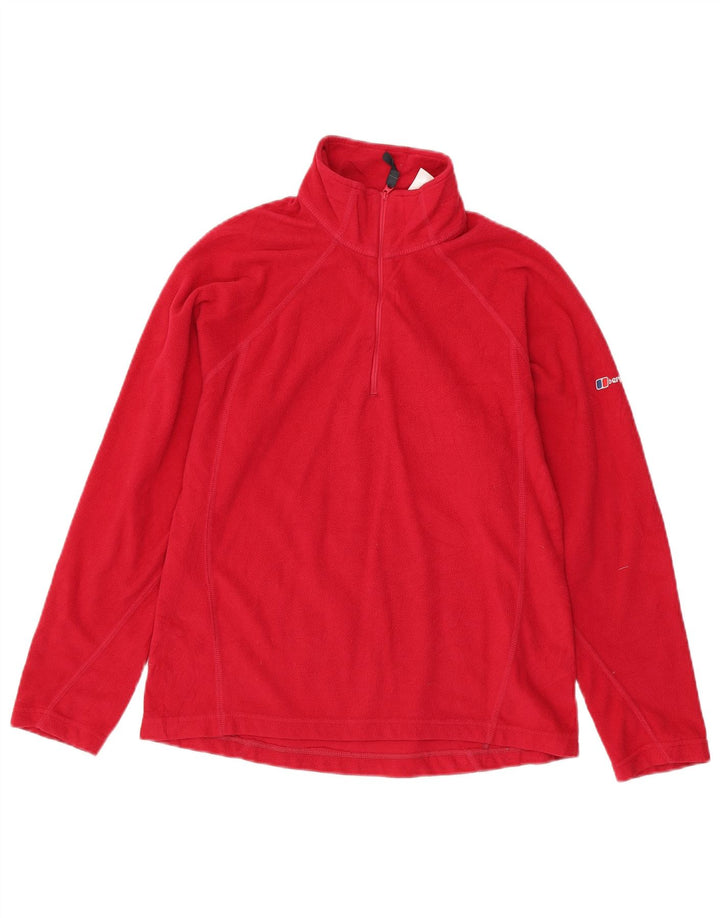BERGHAUS Jersey polar con cremallera y cuello para mujer UK 40 Poliéster rosa medio