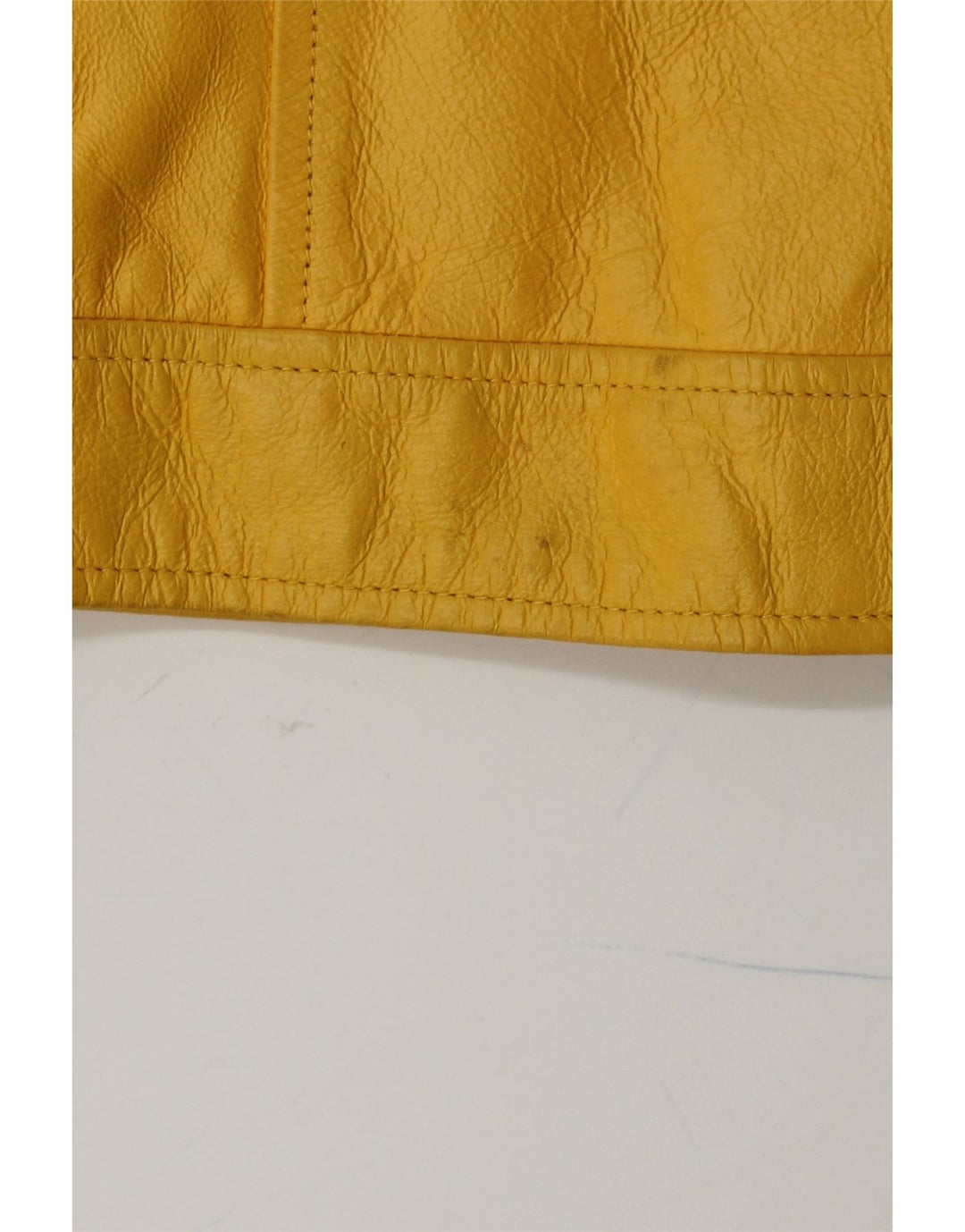 VINTAGE Chaqueta de cuero para mujer Reino Unido 14 Cuero amarillo medio