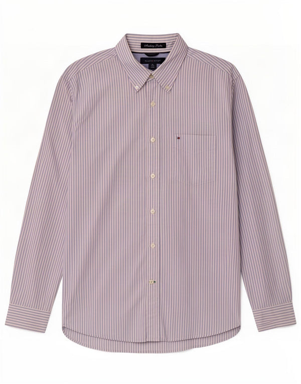 Camisa Tommy Hilfiger Hombre Algodón Azul Medio Rayas Pintadas