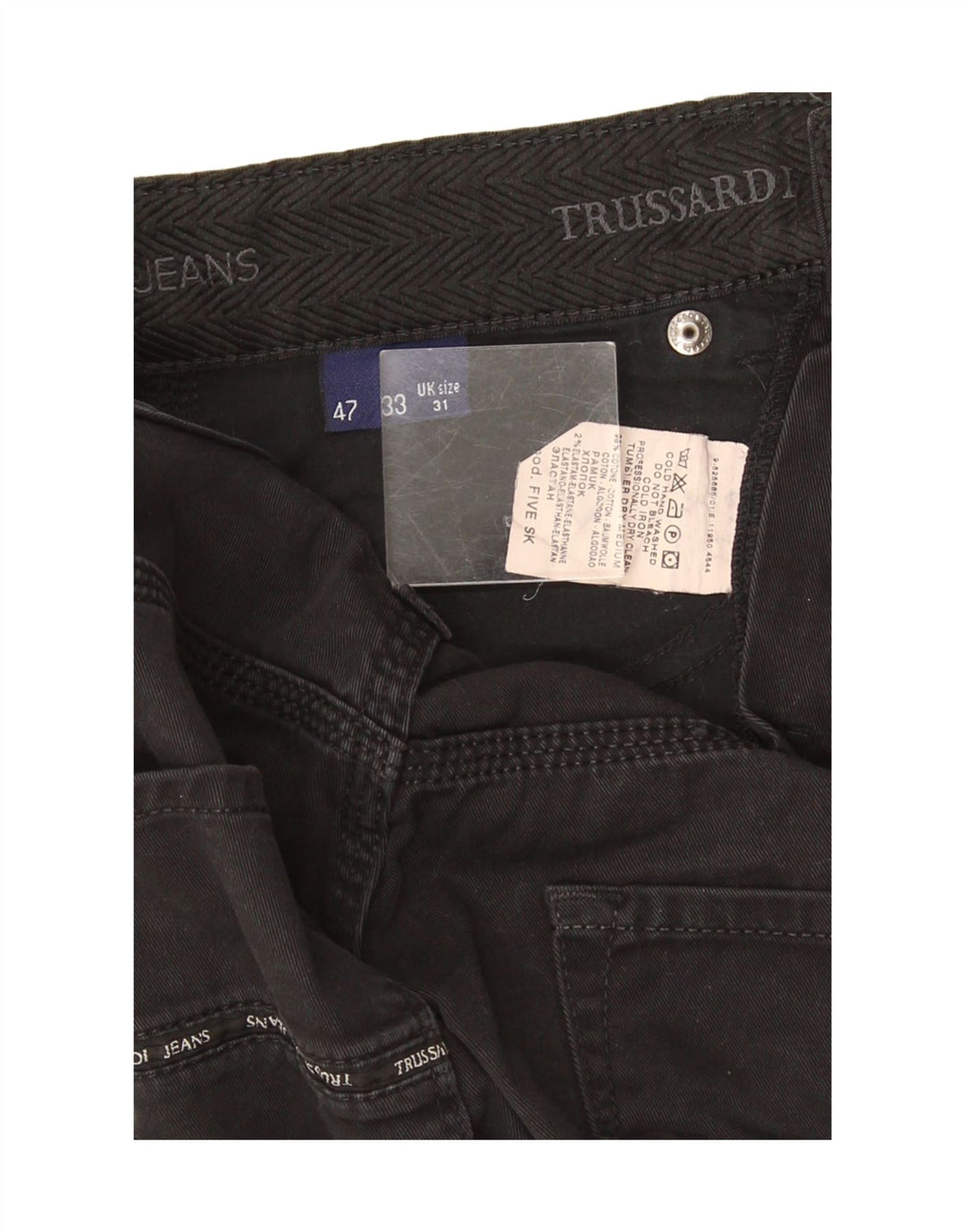 Vaqueros Trussardi Hombre Rectos W31 L31 Negro Algodón