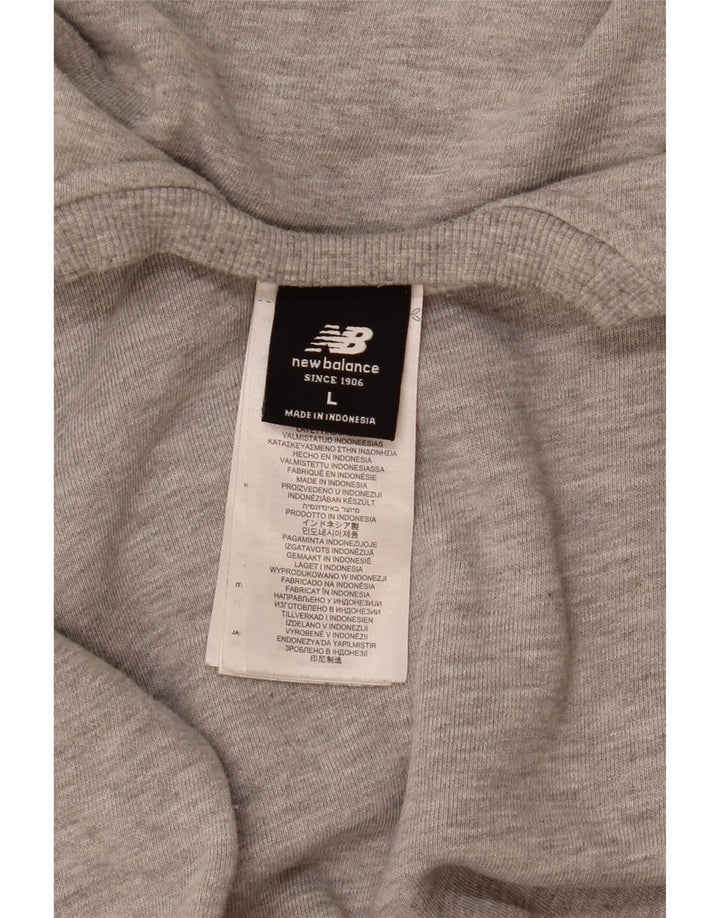 New Balance Hombre Sudadera Jumper Grande Gris Moteado Algodón