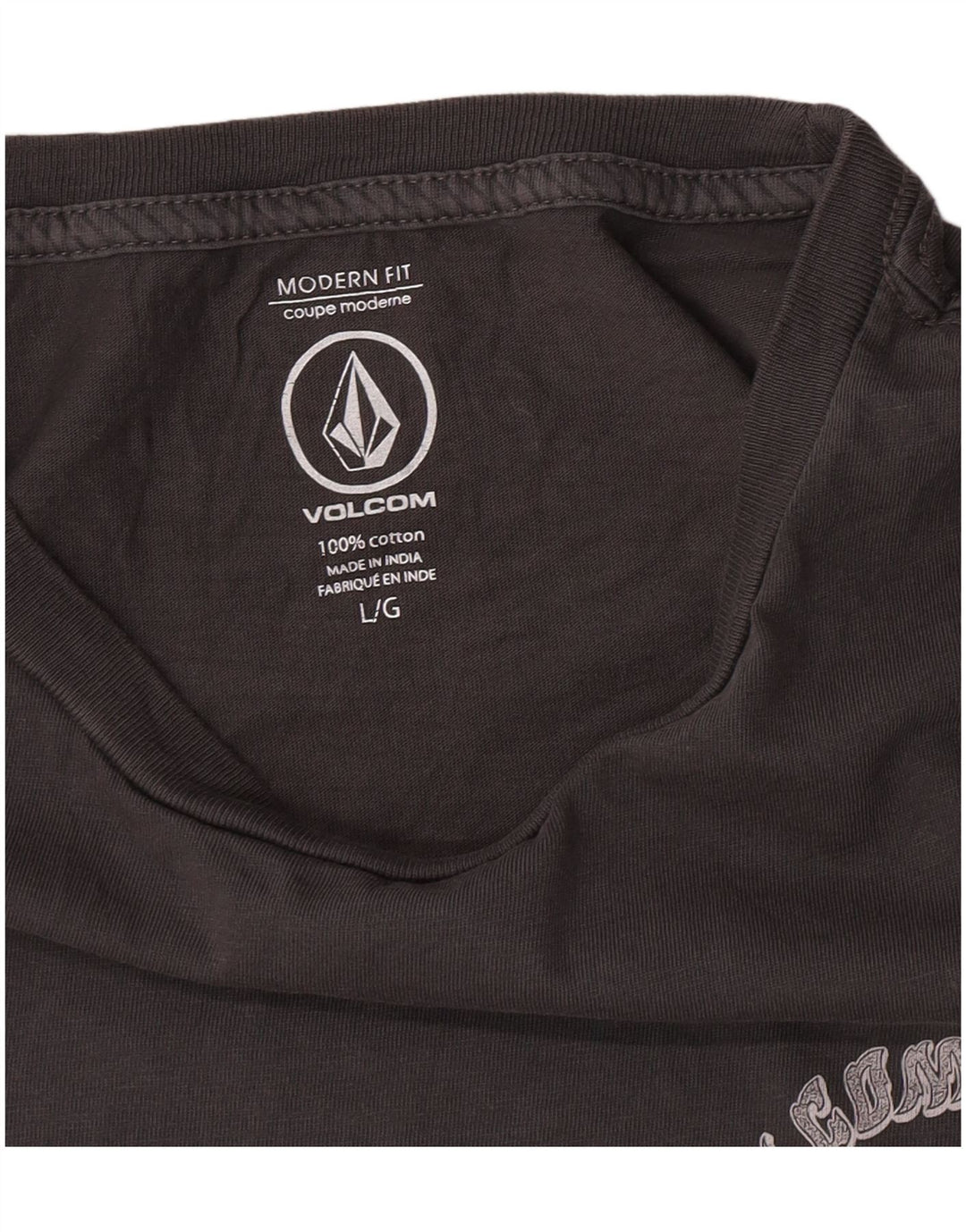 Volcom Camiseta con gráfico de corte moderno para hombre, talla grande, algodón gris