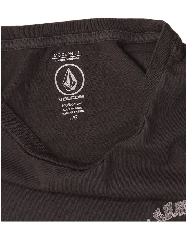 Volcom Camiseta con gráfico de corte moderno para hombre, talla grande, algodón gris