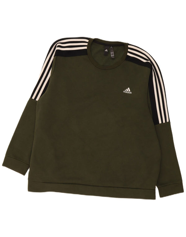 Adidas Hombre Sudadera Jumper 2XL Caqui Colorblock Algodón