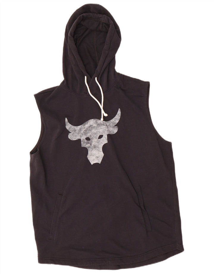 Under Armour Jersey con capucha gráfica para hombre, talla grande, negro