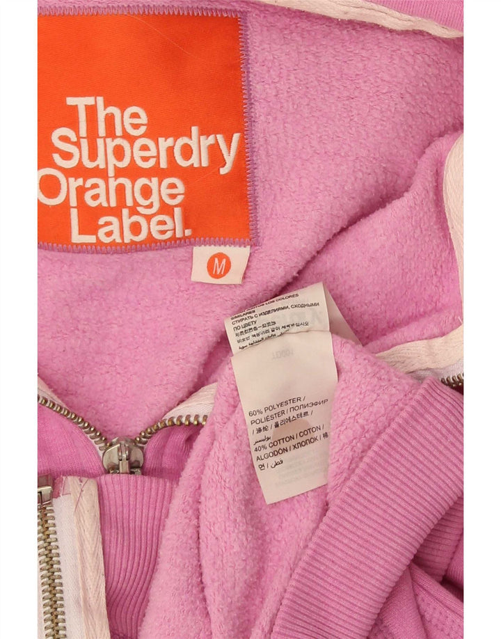Superdry Suéter con capucha y cremallera para mujer UK 44 Poliéster rosa medio