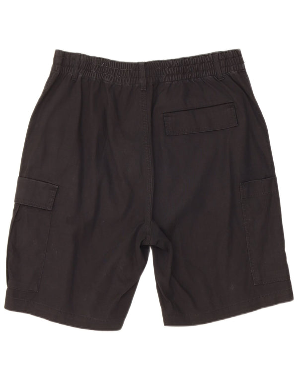 Zara Mens Cargo Shorts EU 42 Grande W32 Algodón Negro
