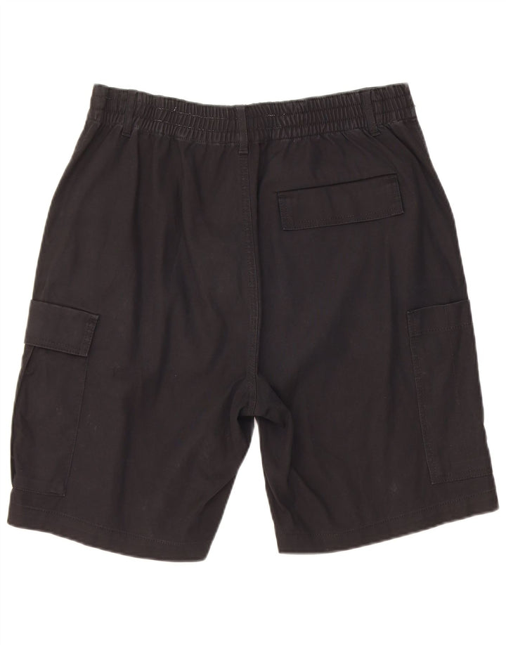 Zara Mens Cargo Shorts EU 42 Grande W32 Algodón Negro