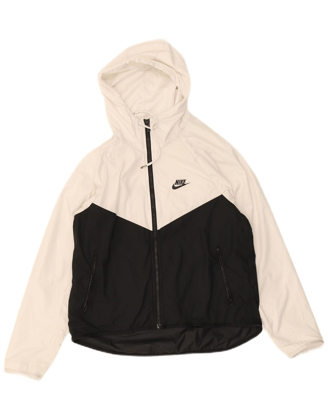 Nike Chaqueta impermeable con capucha para hombre, talla 36, color blanco pequeño
