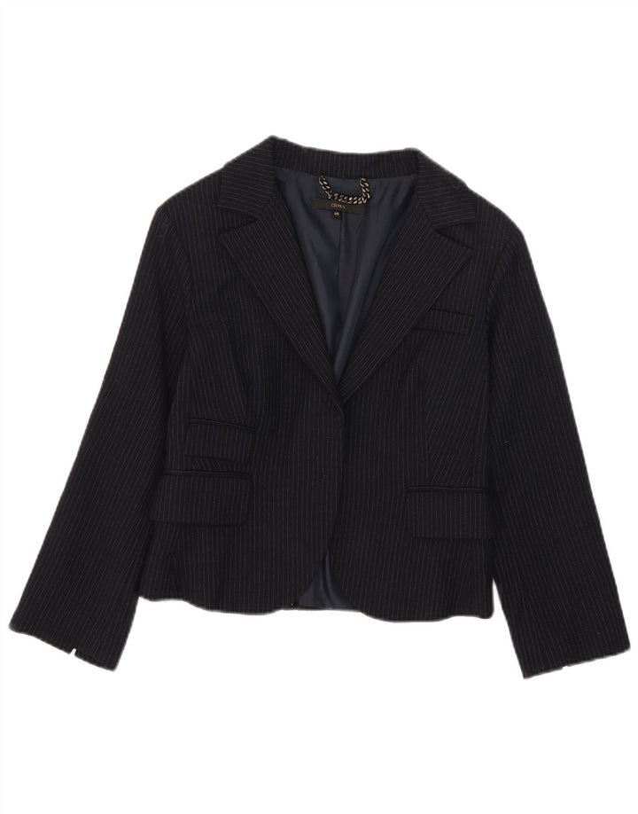 Celyn B Chaqueta tipo blazer abierta para mujer IT 46 Lana a rayas azul marino grande