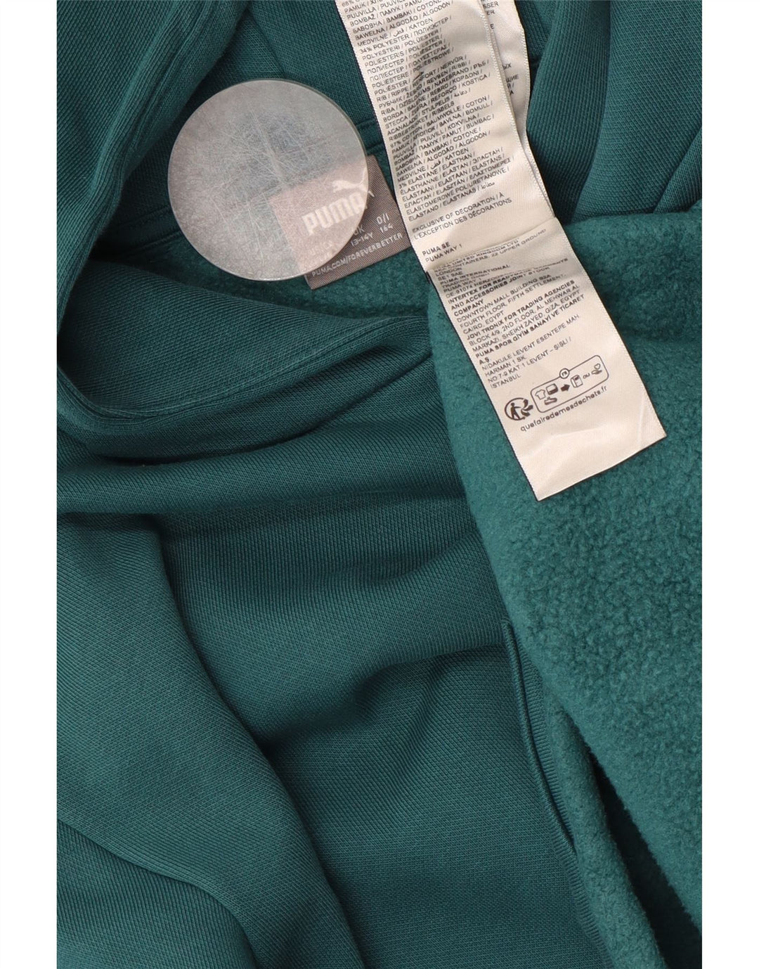 PUMA Jersey con capucha y estampado holgado para niñas 13-14 años Algodón verde