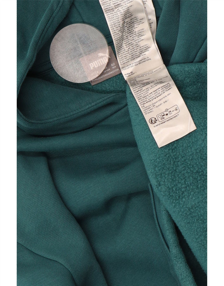 PUMA Jersey con capucha y estampado holgado para niñas 13-14 años Algodón verde