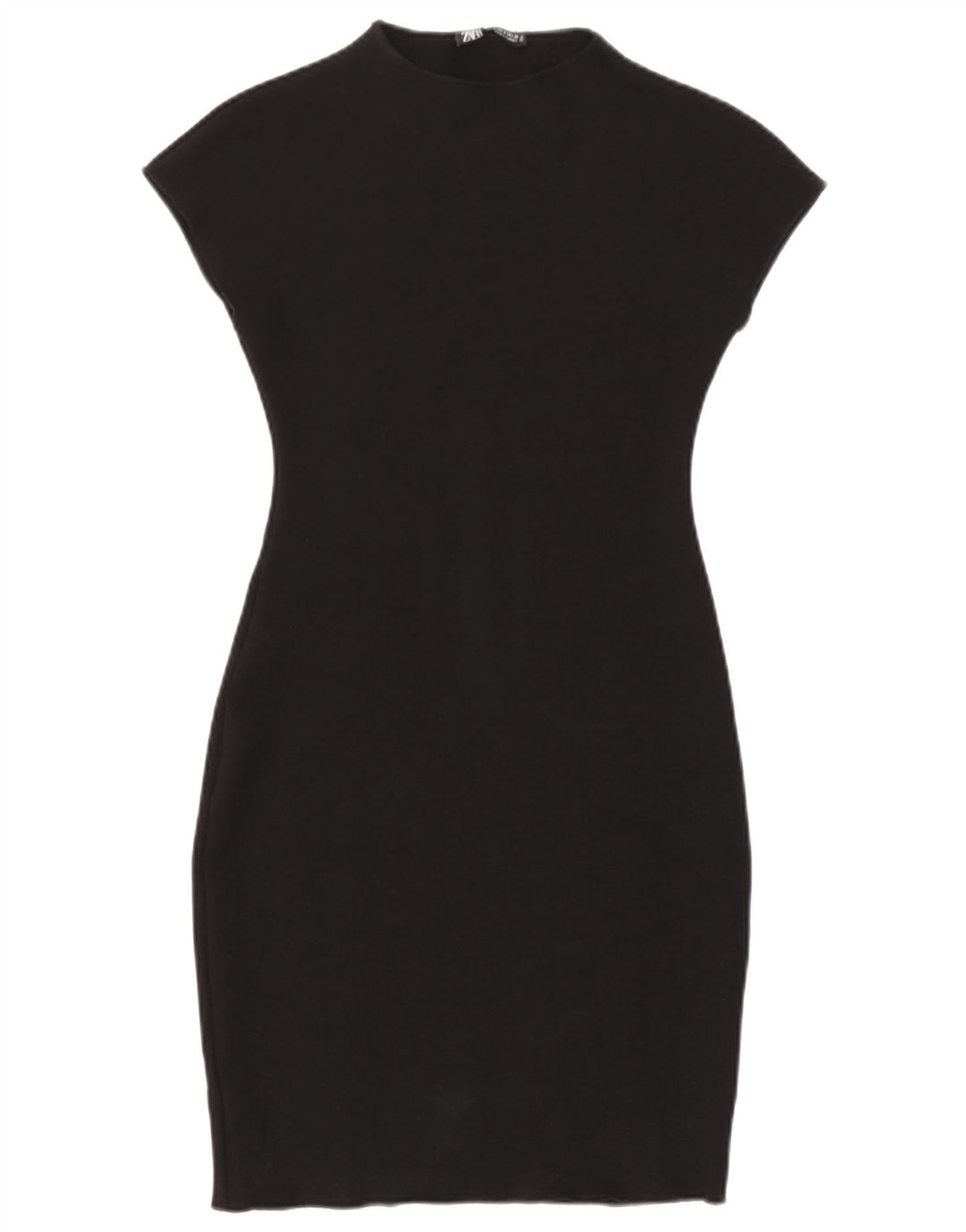 Zara Mujer Vestido Ajustado UK 8 Small Negro